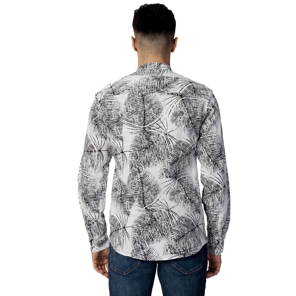 Antony Morato Schwarzes Leinenhemd mit Muster
